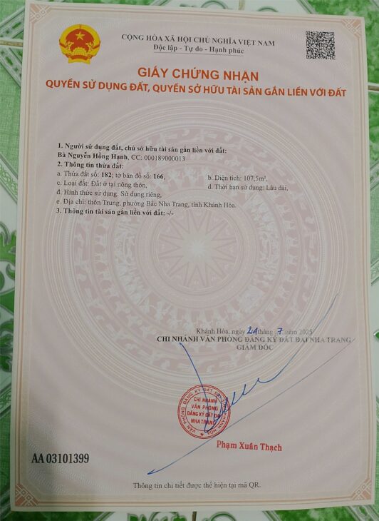 ĐẤT ĐẸP MẶT TIỀN KINH DOANH Gần HL45 Tặng Kèm Nhà Phường Bắc, Nha Trang Chỉ 15tr/m2