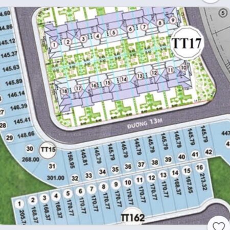 BÁN ĐẤT TẶNG NHÀ – LIỀN KỀ THẤP TẦNG _KHU ĐÔ THỊ SUDICO – NAM AN KHÁNH – DÃY TT15 – 301M2 – 115