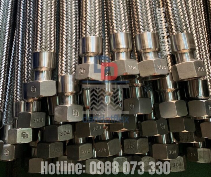 Ống mềm cao su bọc lưới inox, Ống mềm inox lắp bích, Ống mềm chịu nhiệt không lưới