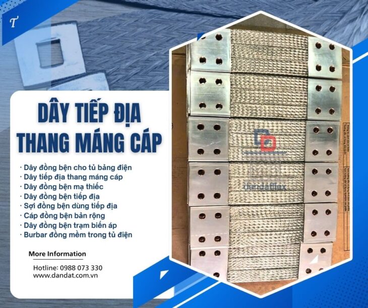 Dây đồng bện/ Dây đồng bện tiếp địa/ Dây đồng bện mạ thiếc tiếp đại tủ bảng điện/ Thanh nối mềm