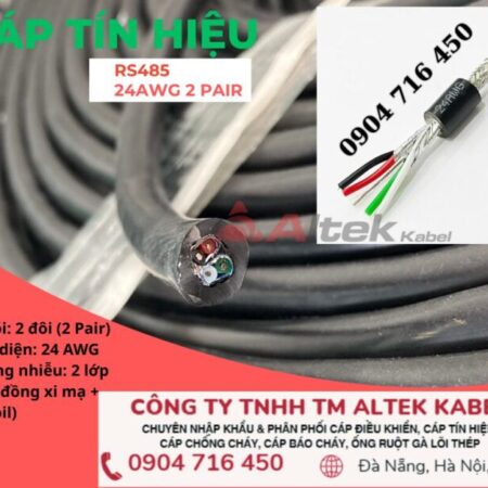 Cáp vặn xoắn RS485 24 AWG 2 pair chống nhiễu Altek Kabel