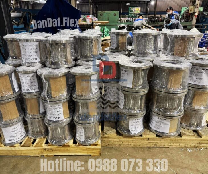 Ống mềm cao su bọc lưới inox, Ống mềm inox lắp bích, Ống mềm chịu nhiệt không lưới