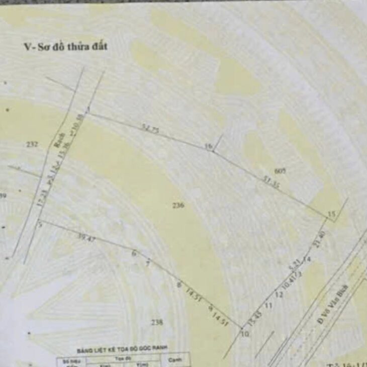Bán đất mặt tiền 5.046m giá 44 tỷ Đường Võ Văn Bích