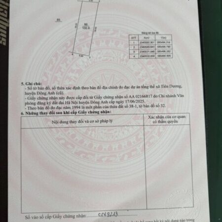 🔥🔥🔥 Chính chủ gửi bán hàng hiếm 100,6m bìa bắc Cổ Dương- Phúc Thịnh (Đông Anh cũ)