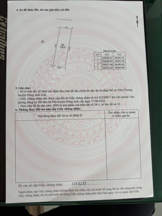 🔥🔥🔥 Chính chủ gửi bán hàng hiếm 100,6m bìa bắc Cổ Dương- Phúc Thịnh (Đông Anh cũ)