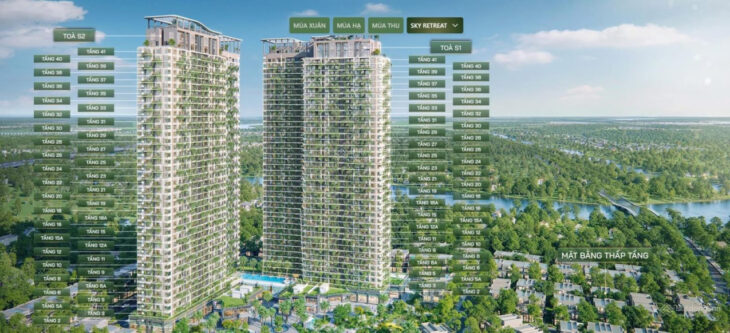 Căn hộ 3PN Eco Retreat vườn mây cuối cùng có tầm nhìn toàn dự án xanh mát giá chủ đầu tư