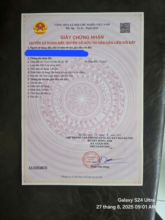 ✅ Bán đất thị trấn Đông Anh – 72m đất cửa hàng mới – Ô tô tránh nhau