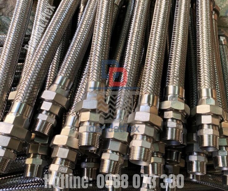 Ống mềm cao su bọc lưới inox, Ống mềm inox lắp bích, Ống mềm chịu nhiệt không lưới