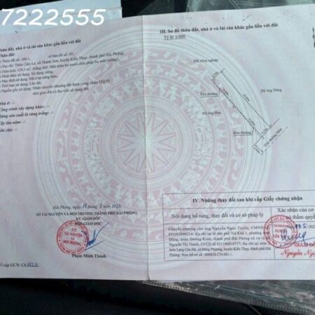 Bán đất Cẩm La, xã Thanh Sơn, huyện Kiến Thụy, Hải Phòng.