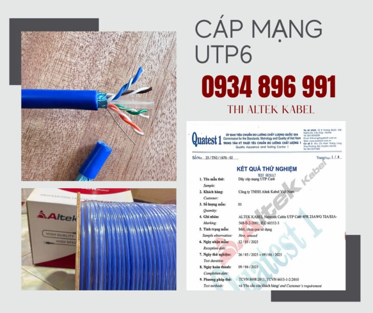 Cáp mạng UTP CAT6 Altek Kabel chính hãng
