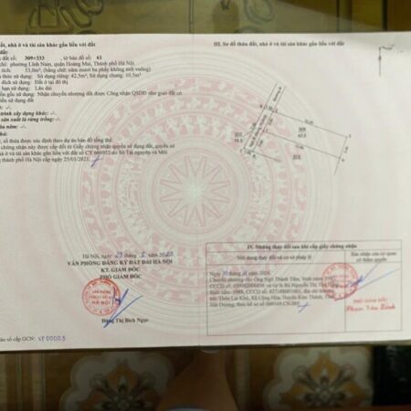 Bán nhà ngõ Thúy Lĩnh, Lĩnh Nam, Hoàng Mai. 43m2, 1 tầng, sổ đỏ chính chủ. Giá 4.9 tỷ. LH: