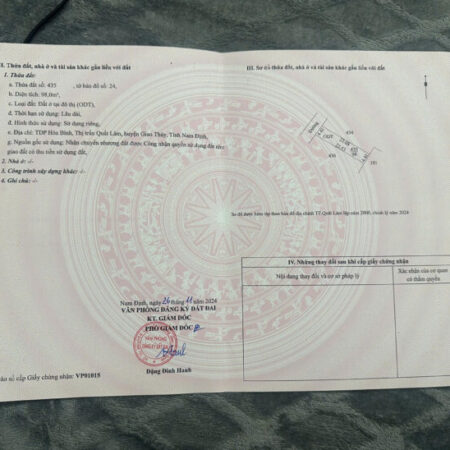 Bán đất nền Thị trấn Quất Lâm, Huyện Giao Thủy 1.55 tỷ – 100m² gần biển, sổ đỏ, đường ô tô – Nguyễn Bán đất nền Thị trấn Quất Lâm, Huyện Giao Thủy 1.55 tỷ – 100m² gần biển, sổ đỏ, đường ô tô – Nguyễn