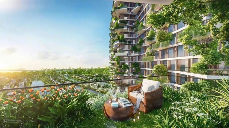 Bán căn hộ 3PN Eco Retreat Long An, view BT Đảo, có vườn mây, chỉ 4.6 tỷ, TT 25% nhận nhà.