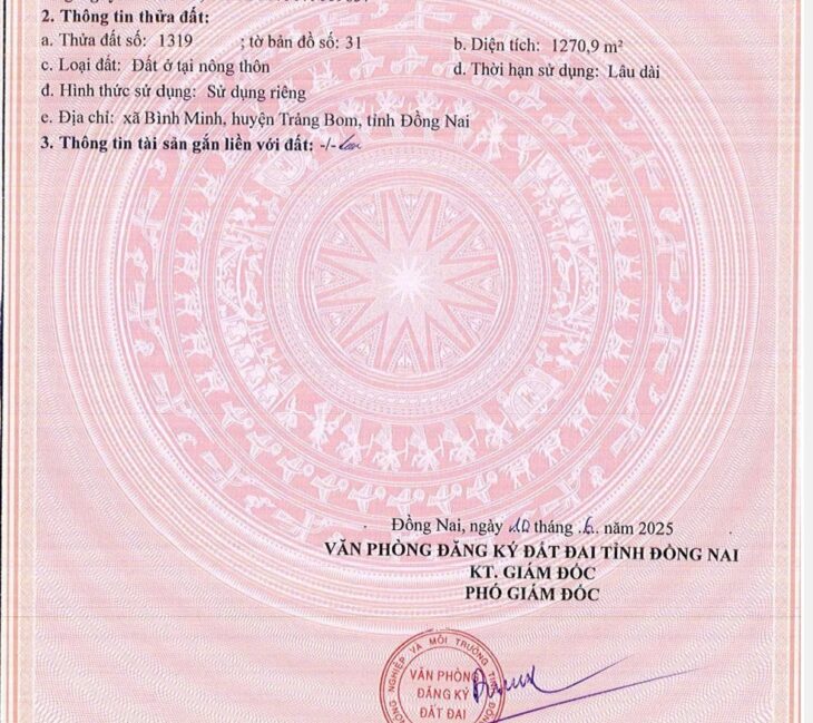 1,270m2 Thổ cư 100%, Vị trí trung tâm, dân cư đông kín, quá đẹp