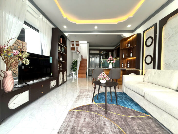 BÁN NHÀ MÊ HẺM XE HƠI NÉ NHAU 181 QUANG TRUNG MẶT TIỀN Nhà mê kiên cố – thiết kế hiện đại – Full
