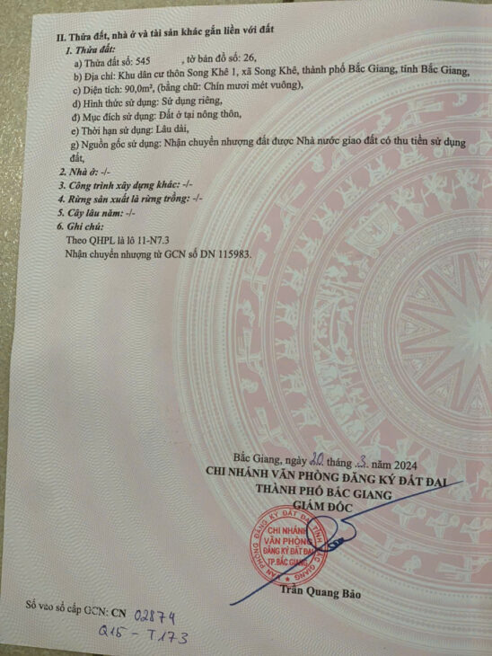 CHÍNH CHỦ CẦN BÁN 2 LÔ LIỀN KỀ, MẶT ĐƯỜNG LỚN – TP. BẮC GIANG