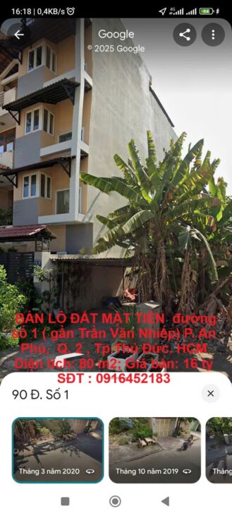 HOT HOT – CẦN BÁN LÔ ĐẤT MẶT TIỀN đường số 1 ( gần Trần Văn Nhiếp) P. An Phú, Q. 2 , Tp.Thủ Đức.