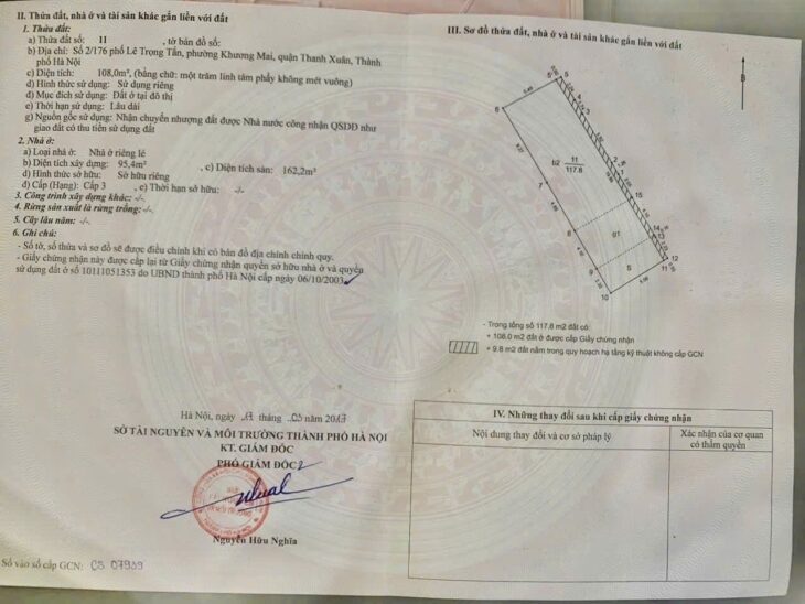 CHÍNH CHỦ Bán nhà số 2 ngõ 176 Lê Trọng Tấn, Thanh Xuân, lô đất hiếm, MIỄN TIẾP MÔ GIỚI