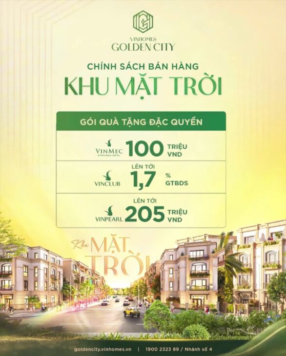 NHANH TAY SỞ HỮU NGAY – LIỀN KỀ RẺ NHẤT – Vinhomes Golden City HẢI PHÒNG