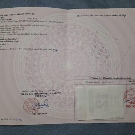 LÔ ĐẤT VỊ TRÍ ĐẸP – ĐẦU TƯ LÀ SINH LỜI CHÍNH CHỦ cần bán nhanh lô đất tại quận Hà Đông, TP Hà Nội