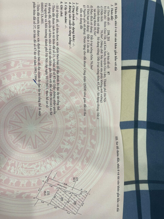 CHÍNH CHỦ BÁN ĐẤT XÃ THUẬN AN – HÀ NỘI, DIỆN TÍCH 45.5 M2, GIÁ 2.3 TỶ