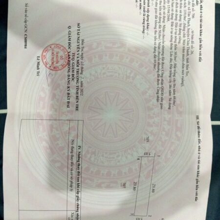 ĐẤT ĐẸP – CHÍNH CHỦ CẦN BÁN LÔ ĐẤT TẠI Tân Thạch , Châu Thành , Bến Tre