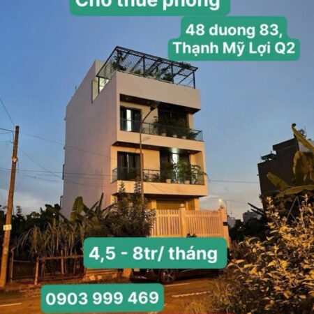 Chính chủ cho thuê văn phòng tầng trệt và CHDV full tiện ích tại Thạnh Mỹ Lợi, Q2