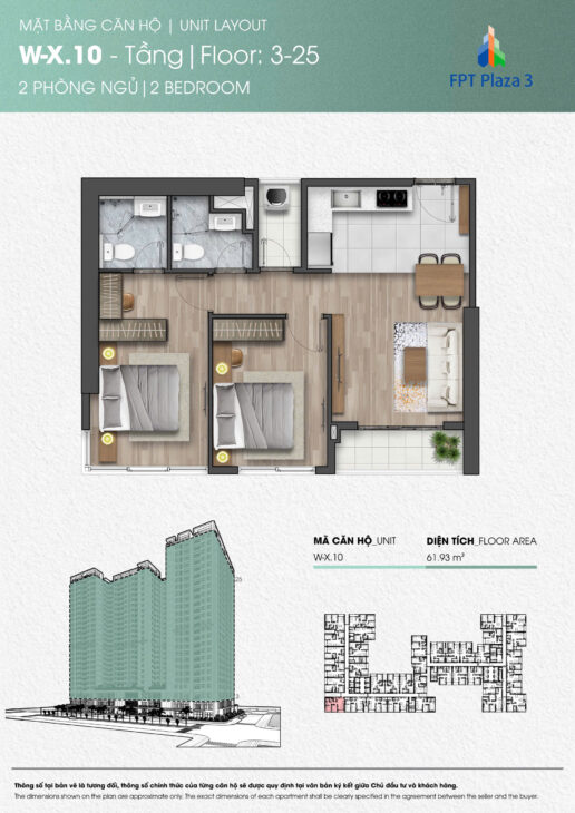 CĂN HỘ 2PN+ 1 TẠI PLAZA 3 ĐÀ NẴNG – VIEW QUẢNG TRƯỜNG – KHÔNG GIAN SỐNG LỸ TƯỞNG