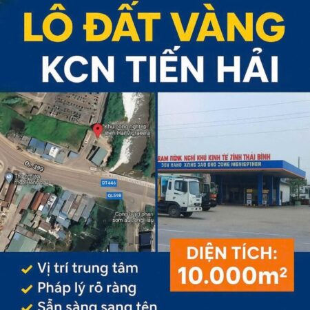 CHÍNH CHỦ CẦN BÁN LÔ ĐẤT TRUNG TÂM KCN TIỀN HẢI- THÁI BÌNH Nay Xã ÁI QUỐC- HƯNG YÊN (Giá 2Xtỷ)