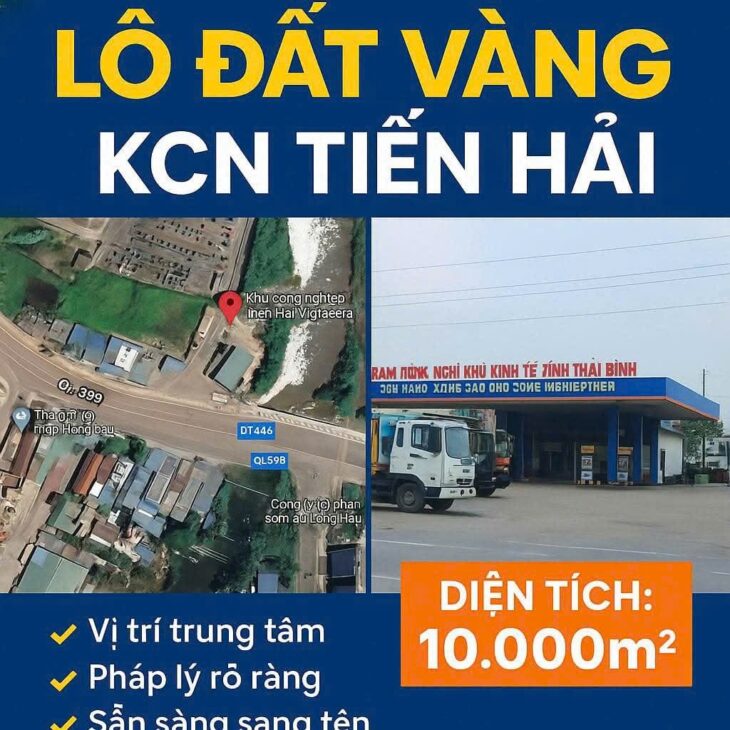 CHÍNH CHỦ CẦN BÁN LÔ ĐẤT TRUNG TÂM KCN TIỀN HẢI- THÁI BÌNH Nay Xã ÁI QUỐC- HƯNG YÊN (Giá 2Xtỷ)