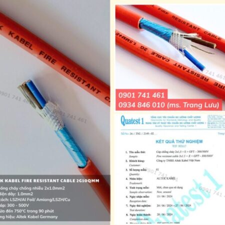 Cáp Chống Cháy Chống Nhiễu 2×1.0mm2 tiêu chuẩn IEC 60331-21
