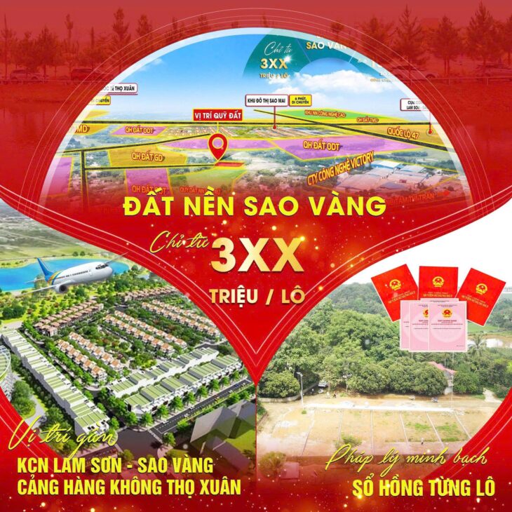 CÒN 4 LÔ DUY NHẤT— ĐẤT LÕI ĐÔ THỊ LAM SƠN – CHỈ 3XX TRIỆU/LÔ