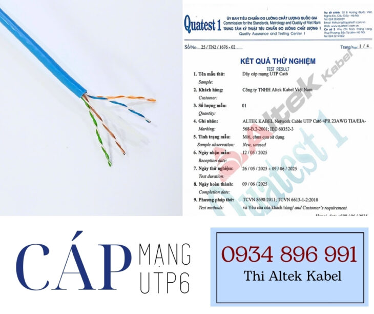 Cáp Mạng Cat6 UTP FTP – 305m/Thùng – Chống Nhiễu, Ổn Định Tín Hiệu