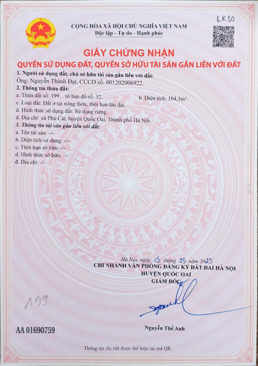Đất nền Láng Hòa Lạc giá 2.5 tỷ diện tích 100m2 gần khu đô thị VinGroup – Nguyễn Hùng BĐS –