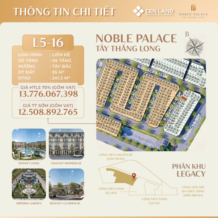 Shophouse Noble Palace CK 10%, quà tặng 280 triệu dịp Quốc Khánh, bàn giao Quý IV/2025
