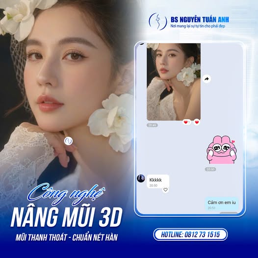 Dáng mũi 3D chuẩn Hàn
