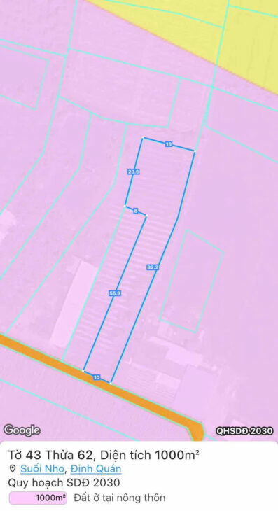 Bán đất vườn 1000m² tại Suối Nho, Định Quán – Pháp lý rõ ràng, giá 990 triệu