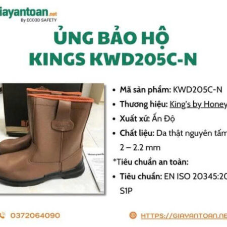 KINGs KWD205C-N Ủng bảo hộ cao cổ chống đinh, chống trượt chuẩn S1P