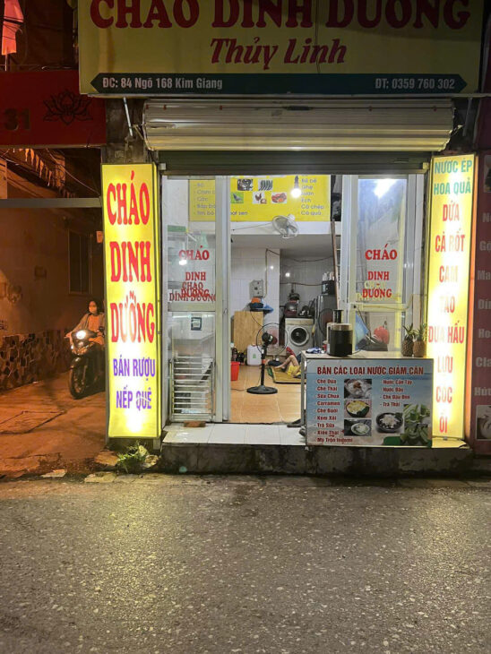 SANG NHƯỢNG QUÁN CHÁO TÂM HUYẾT TẠI SỐ 84, NGÕ 168 KIM GIANG, PHƯỜNG ĐỊNH CÔNG, HÀ NỘI