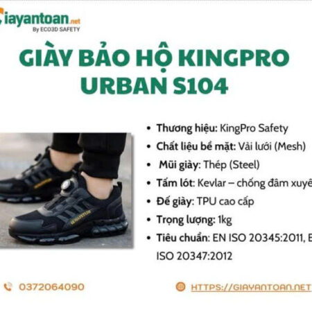 KingPro Urban S104 – giày bảo hộ siêu nhẹ, thoáng khí cho kho bãi và công nghiệp nhẹ