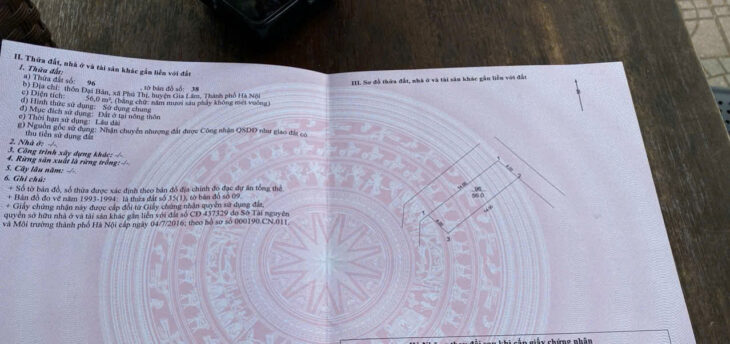 BÁN NHÀ CĂN GÓC 2 MẶT NGÕ – THÔN ĐẠI BẢN, THUẬN AN – DIỆN TÍCH 56M²