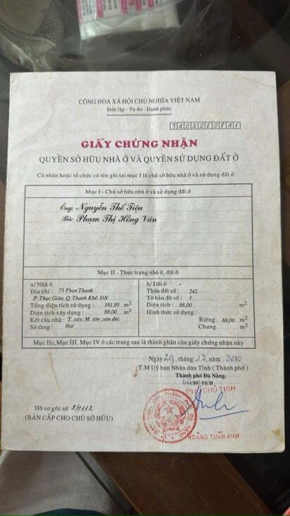 HOT HOT – CẦN Nhà Mặt Phố khu vực Đường Phan Thanh, Phường Thạc Gián, Quận Thanh Khê, Đà Nẵng.