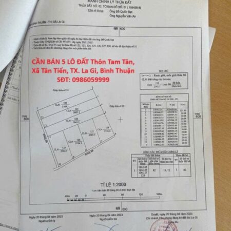 CHÍNH CHỦ CẦN BÁN 5 LÔ ĐẤT Thôn Tam Tân, Xã Tân Tiến, TX. La Gi, Bình Thuận – GIÁ SIÊU TỐT CHÍNH CHỦ CẦN BÁN 5 LÔ ĐẤT Thôn Tam Tân, Xã Tân Tiến, TX. La Gi, Bình Thuận – GIÁ SIÊU TỐT