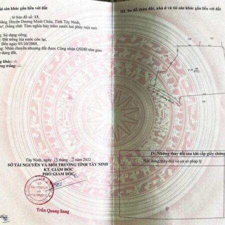 ĐẤT ĐẸP – GIÁ TỐT – SIÊU PHẨM ĐẤT TÂY NINH – QUỸ ĐẤT LỚN Hiếm Có