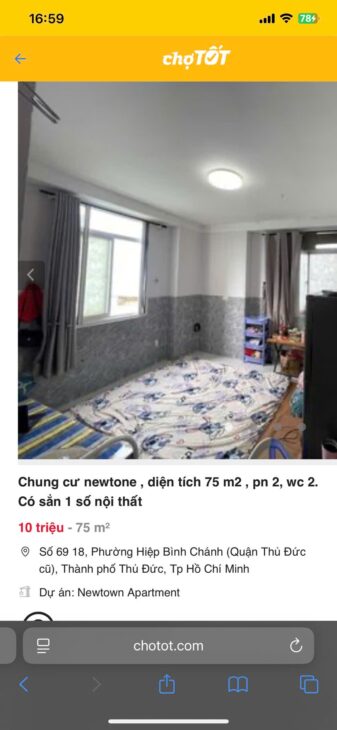 Cần cho thuê nhanh căn chung cư cao cấp Newtonw Apartment vị trí đẹp tại TP Thủ Đức , TPHCM