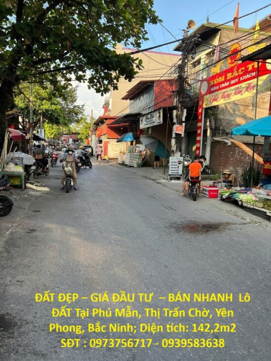 ĐẤT ĐẸP – GIÁ ĐẦU TƯ – BÁN NHANH Lô ĐẤT Tại Phú Mẫn, Thị Trấn Chờ, Yên Phong, Bắc Ninh