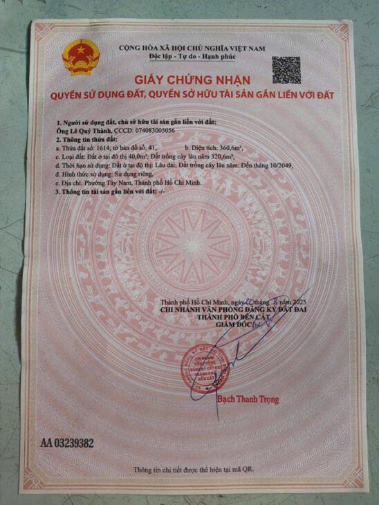 ĐẤT ĐẸP – GIÁ TỐT – CHÍNH CHỦ CẦN BÁN Tại 052, Xã An Tây, Thị xã Bến Cát, Bình Dương