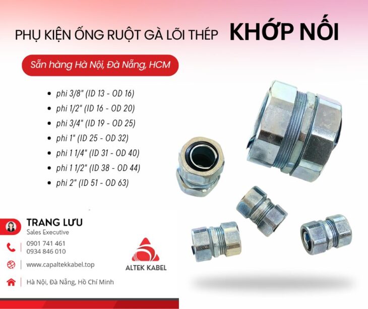 Đầu nối răng ngoài, đầu nối răng trong, đầu bịt, khớp nối, đầu nối không răng
