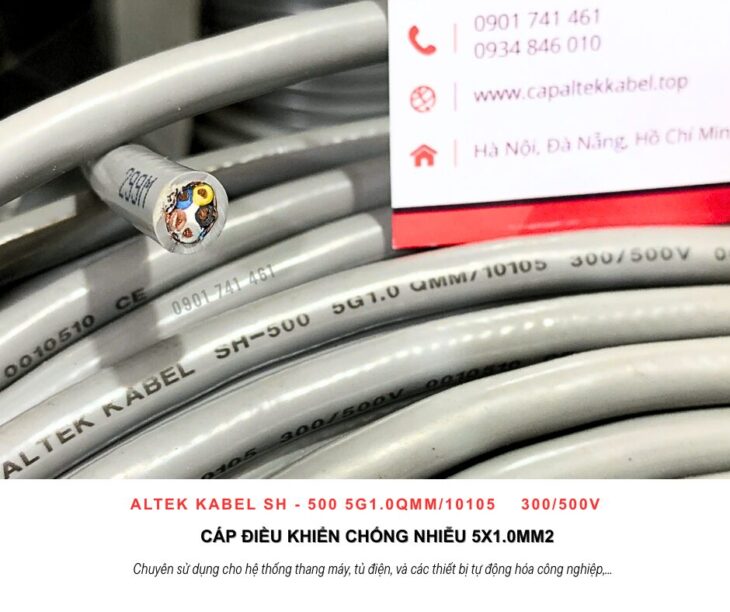 Cáp tín hiệu 5×1.0 chống nhiễu Altek Kabel Đà Nẵng, Huế, Quảng Nam, Bình Định