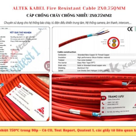 Cáp chống cháy chống nhiễu 2 lõi 18awg Đà Nẵng, Thanh Hóa, Nghệ An, Hà Tĩnh